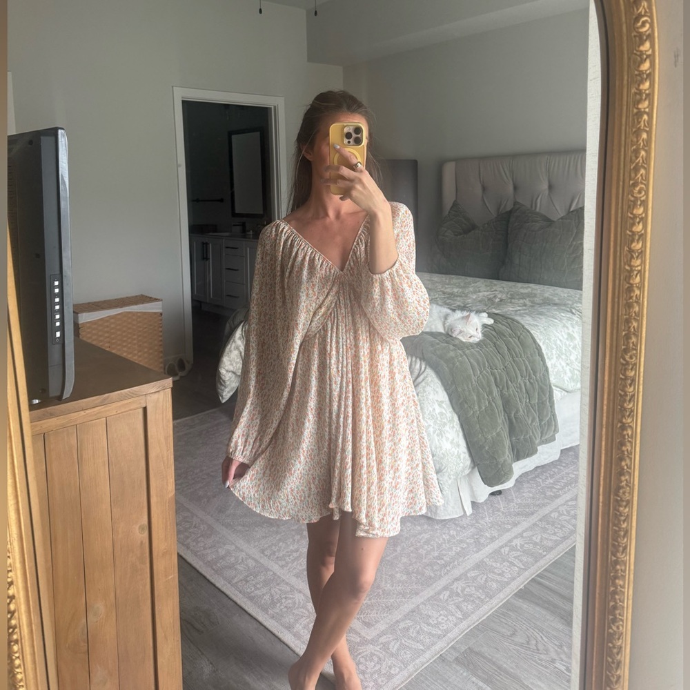 Women's Floral Sundress Cream Pink